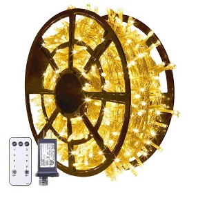 Itopfox 168FT 600 LED Christmas Lights Outdoor Waterproof 8 Modes Indoor String Lights for Outside Warm White Lights Plug in for Wedding Party - 1 of 4