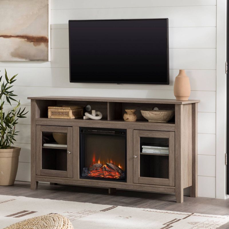 Ackerman Modern Transitional Tall with Electric Fireplace TV Stand for TVs up to 65" - Saracina Home, 4 of 12