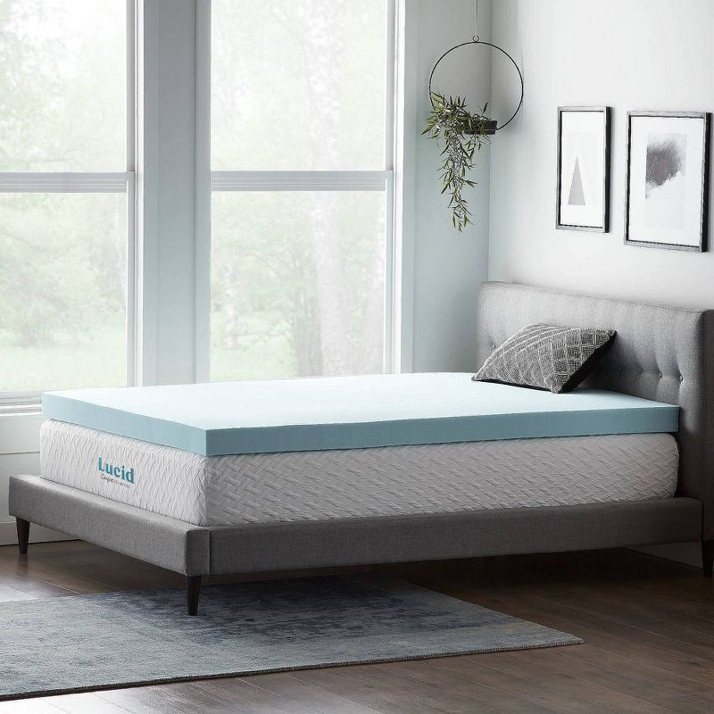 Comfort Collection 4" Gel and Aloe Infused Memory Foam Mattress Topper - Lucid, 6 of 14