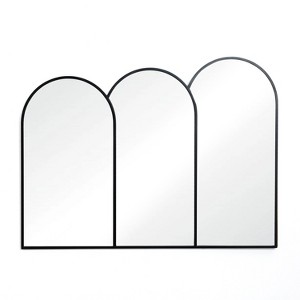 LuxenHome Triple Arch Framed Wall Mirror Black - 1 of 4