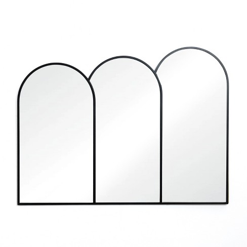 Luxenhome Triple Arch Framed Wall Mirror Black : Target