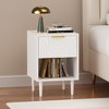 HDZNVF 22.83 inch H Modern White Nightstand with One Drawer - 4 of 4