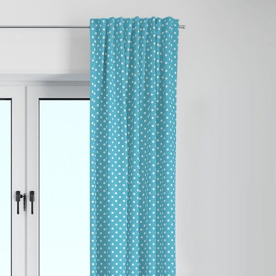 Bacati - Pin Dots Aqua Window Curtain Panel