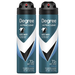 Degree Ultraclear Black + White 72 Hour Antiperspirant & Deodorant Spray Fresh Scent - 3.8oz/2ct - 1 of 4