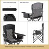Arrowhead Outdoor Portable Folding Camping Quad Chair w/ 6-Can Cooler, Heavy-Duty Carrying Bag, Supports up to 450lbs (Charcoal Black) - 4 of 4
