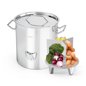 ROVSUN 52QT Stainless Steel Tamale Steamer, Ideal for Seafood Crab Vegetables lobster - 1 of 4