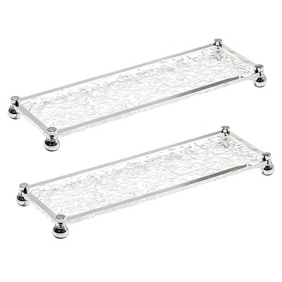 Attop Acrylic Perfume Tray Bathroom Vanity Tray Small Decorative Tray Dressing Table Perfume Storage Tray