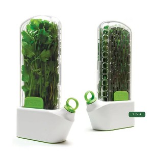 Prepara Herb Savor Deluxe Fresh Herb Keeper - BPA Free Plastic - Plant Hydration Container Prolongs Freshness Up to 3 Weeks, Dishwasher Safe (2-Pack) - 1 of 4