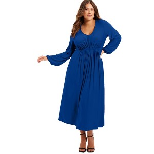 June + Vie by Roaman's Women's Plus Size Empire Waist Dress - 1 of 4
