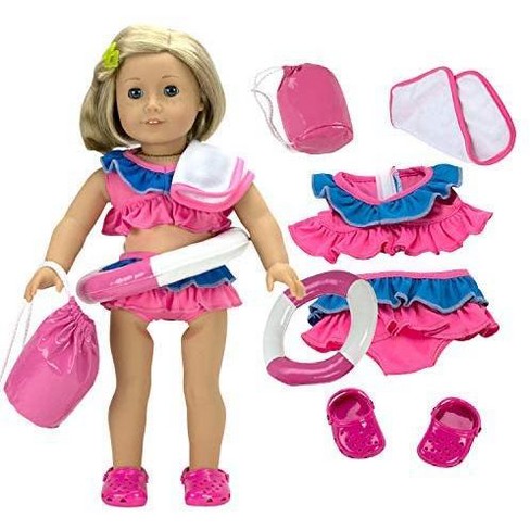 Dress Along Dolly Swimsuit Outfit for American Girl Doll