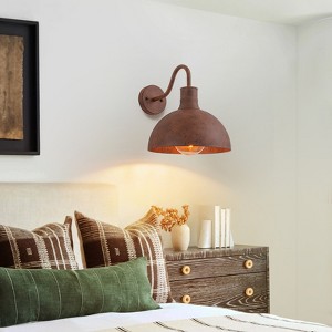 LLHZSY 11 4/5" Retro Wall Sconce Light 1-Light Fixture Vintage Rust Finish - 1 of 4