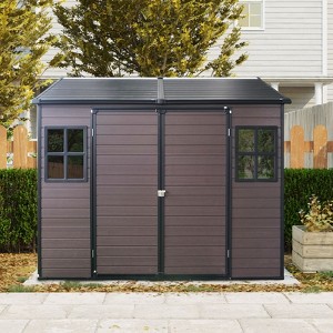 CAVINAS Resin Outdoor Storage Shed Waterproof Shed with 2 Windows and Lockable Door Tool Shed for Garden - 1 of 4
