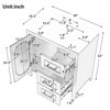 30" Bathroom Vanity with Sink Combo, Undermount Ceramic Sink Vanity with 2 Drawers, Freestanding Bathroom Storage Cabinet with Adjustable Shelf - 4 of 4