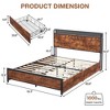 LED Bed Frame with Storage Headboard and 6 or 4 Drawers, Queen Size Platform Bed with Charging Station, Strong Wood Slats Support, Noise-Free, Vintage Brown - 2 of 4