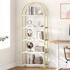 5 Tier Bookcase Arched Display Racks Tall Standing Bookshelves Metal Frame Open Storage Rack Shelf Large Book Shelf for Bedroom, Living Room - 2 of 4