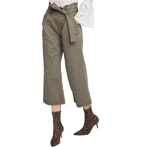 Rachel Roy Womens Paperbag Casual Wide Leg Pants, Green, 12 - 1 of 1