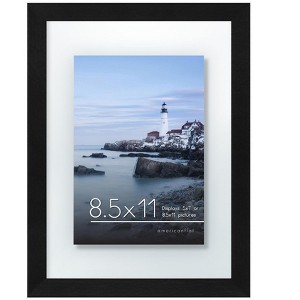 Americanflat Black Floating Picture Frame | Displays Any Size Photo up to 8.5 x 11 Inches. Lead Free Glass. Hanging Hardware Included! - 1 of 4