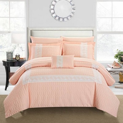 Chic Home Design Queen 8pc Mason Bed In A Bag Comforter Set Blush : Target