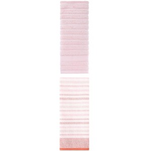 REGALWOVEN Striped Pattern Decorative Cotton Bathroom Hand Towels 14" x 30"/13" x 27" 2 Pcs - 1 of 4