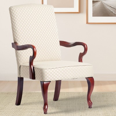 Okak Modern Elegant Accent Chair Living Room Chair with Soft Upholstered Gooseneck Armchair Solid Wood for Lounge Bedroom
