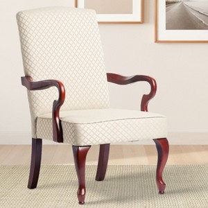 Okak Modern Elegant Accent Chair Living Room Chair with Soft Upholstered Gooseneck Armchair Solid Wood for Lounge Bedroom - 1 of 4