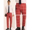 Lars Amadeus Men's Unique Plaid Business Slim Fit Flat Front Pants - 4 of 4