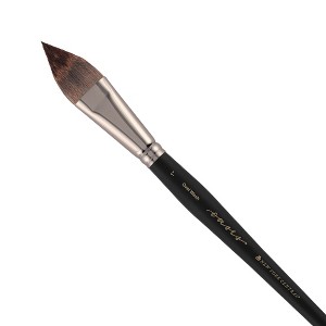 New York Central Oasis Synthetic Brush - Pointed Oval Wash - Handmade in Germany, Professional Watercolor Brushes with Ergonomic Handle, Soft, - 1 of 4
