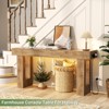 Aheaplus 63'' Farmhouse Console Table with Power Outlets and Light - 4 of 4