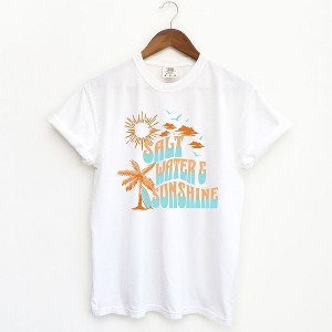 Simply Sage Market Women's Salt Water and Sunshine Short Sleeve Garment Dyed Tee - 1 of 2