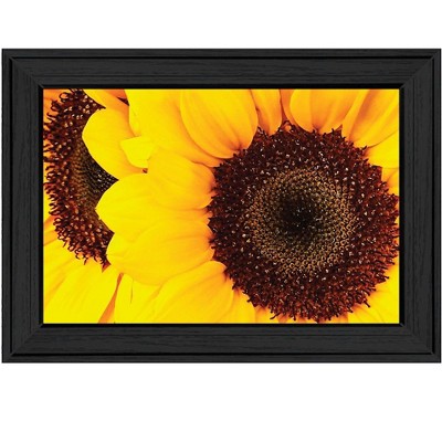 HomeRoots Sunflower Portrait Black Framed Print Wall Art