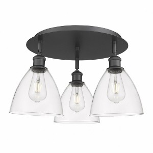 Bristol Glass - 3 Light Flush Mount In Industrial Style-10 Inches Tall and 19.25 Inches Wide - 1 of 1
