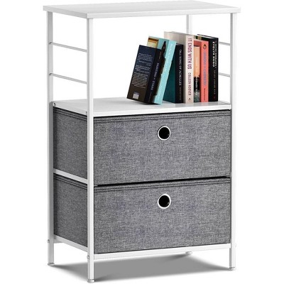 Sorbus 2 Drawers Table Nightstand - White