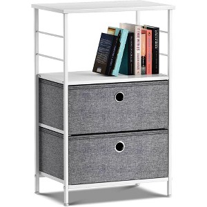 Sorbus 2 Drawers Table Nightstand - White - 1 of 4