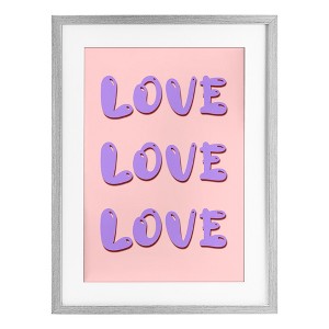 Stupell Industries Love Bubble Lettering Framed Print Under Glass Art - 1 of 4