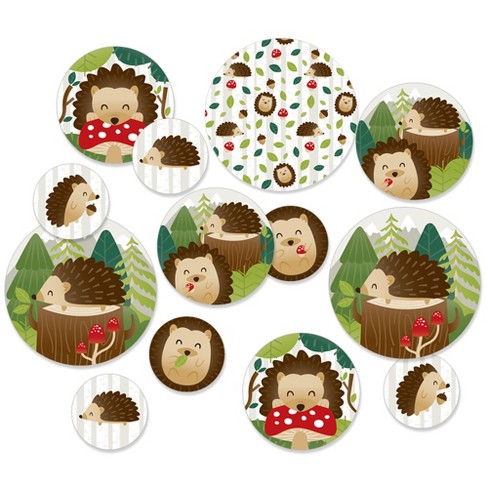 Big Dot of Happiness Forest Hedgehogs - Woodland Birthday Party or Baby Shower Giant Circle Confetti - Party Decorations - Large Confetti 27 Count - image 1 of 4