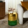 Saanvi Round Accent Table - FOX5530A - Champagne Gold/Green - Safavieh Couture - 2 of 4