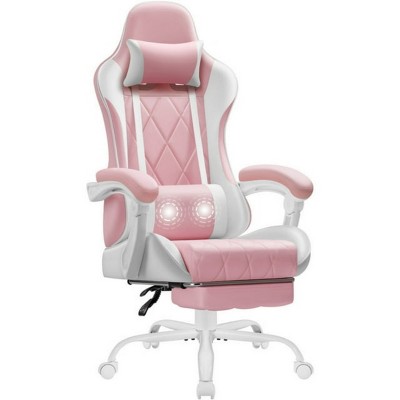 LACOO 2024 Upgraded Faux Leather Massage Gaming Chair with Footrest