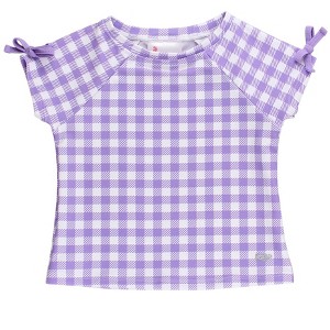 RuffleButts Toddler Girls UPF50+ Active Raglan Bow Shirt - 1 of 2