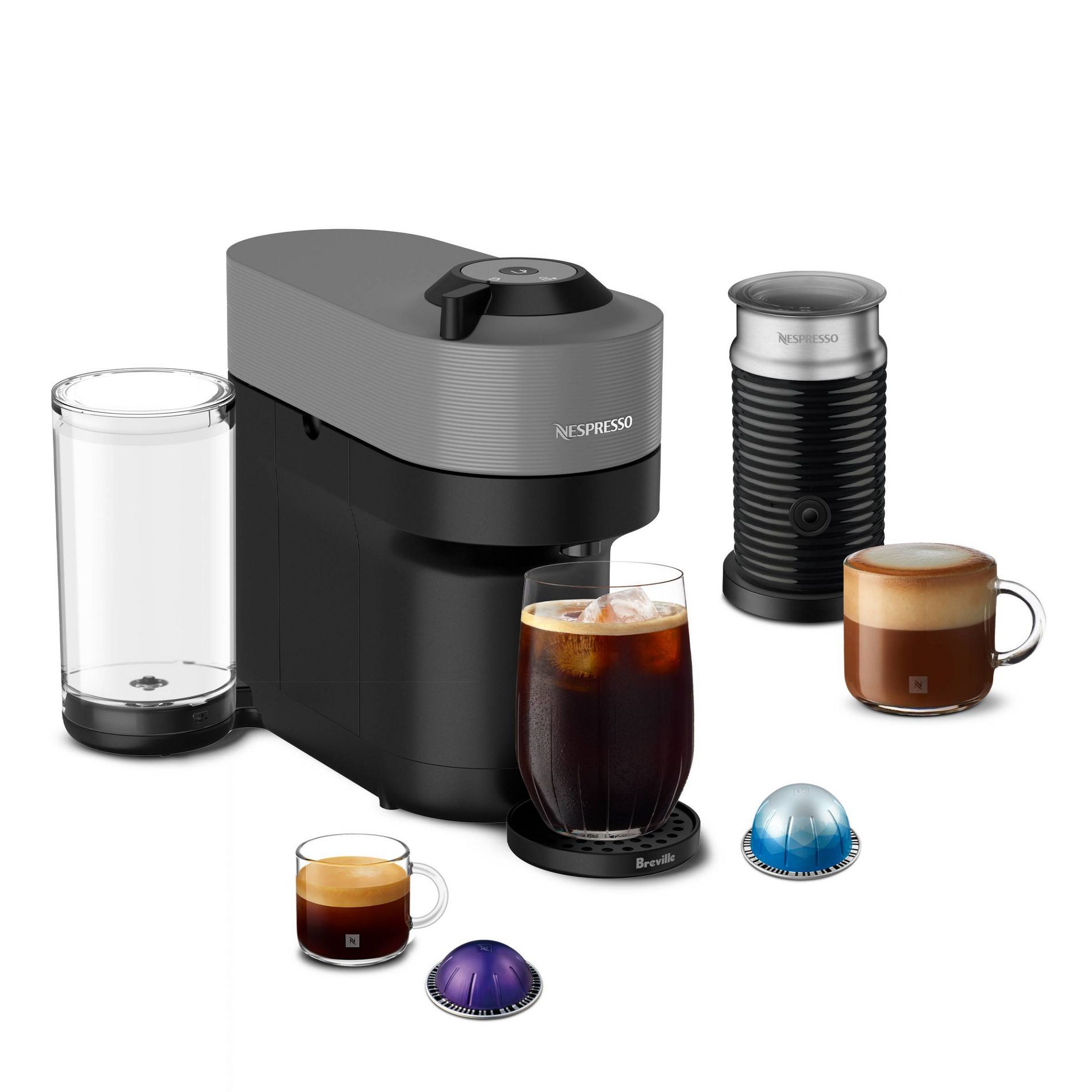 Nespresso Vertuo Pop+ Combination Espresso and Coffee Maker with Milk Frother