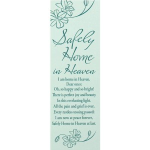 Dicksons Safely Home in Heaven Packaged Floral Accents Remembrance Green 6.1 x 2 Paper Bookmarks Pack of 12 - 1 of 3