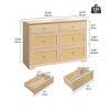 Multipurpose Natural Rattan Dresser Chest of Drawers For Bedroom Cloth Organizer, ,Wall-mounted TV platform, A mirror stand, For Bedroom - 2 of 4