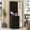 Famapy Stylish Vanity Cabinet with Full-Size LED Mirror & Divided Drawers,White/Black/Pink Storage Cabinet,Spacious Organizer for Bedroom Makeup - 4 of 4