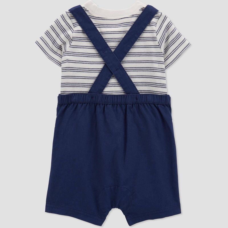 Carter's Just One You® Baby Boys' Striped Undershirt & Bottom Set - Navy Blue/White, 4 of 7