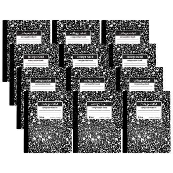 C-Line® Composition Notebook, 100 Page, College Ruled, Black Marble, Pack of 12