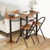 Tangkula 3 PCS Dining Table Set w/ 2 Foldable Chairs & 4-Tier Storage Shelf Space Saving - 2 of 4