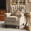 Justine Transitiona Wooden Upholstery Genuine Leather Recliner with Nailhead Trim for Living Room and Bedroom  | ARTFUL LIVING DESIGN - 3 of 4