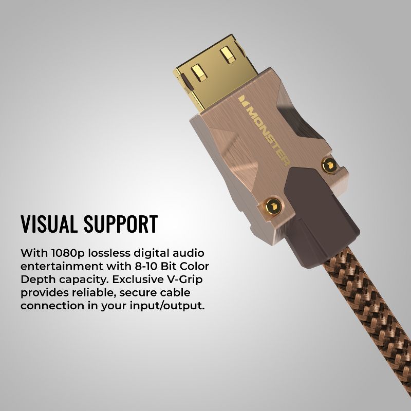Monster M-Series Certified Premium HDMI Cable 2.0, 4K Ultra HD at 60Hz Refresh Rate, Duraflex Jacket, and Triple Layer Shielding, 25 Gbps, 4 of 8