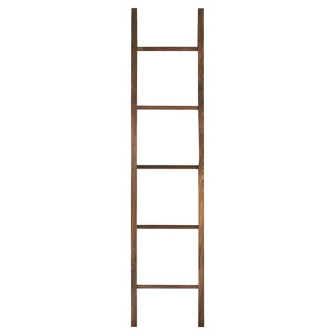 Decorative Ladder with Solid Hardwood Walnut Flora Home