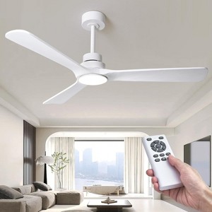 HUMHOLD 52 Inch Wood Ceiling Fan and Remote for Bedroom, Living Room - 1 of 4