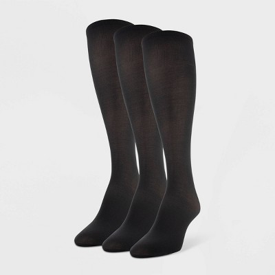 Women's Peds 3pk Light Opaque Trouser Socks - Black 5-10